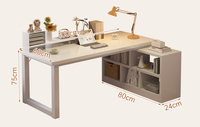 Bureau d'angle, bureau d'écriture pour étudiants, bureau d'angle pour le travail, bureau en forme de L, bureau intégré avec étagère, bureau d'ordinateur pour chambre à coucher