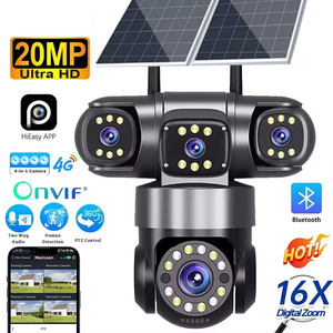 Echte 4-Linsen-AOV-Außenkamera mit 20MP, Solarbetrieb, 16000mAh Akku, 4G, IP66 Wasserdicht, PTZ-Kamera mit 4 Bildschirmen und Bewegungserkennung - Product Image 1