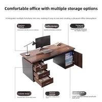 Ensemble bureau et chaise de direction, style minimaliste moderne, matériau PVC, modèle A205, poste de travail informatique simple ou double, usage domestique