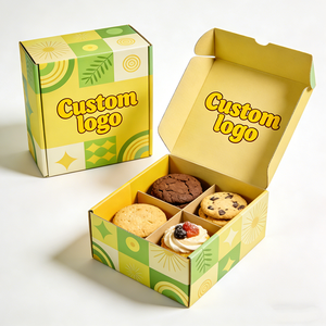 Boîte à dégustation personnalisée en kraft, emballage cadeau pour desserts, boulangerie, nourriture, collection de collations haut de gamme, boîtes de friandises, emballage de boîte à gaufres - Product Image 2