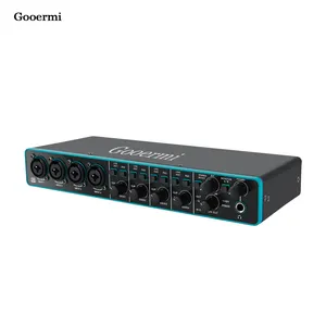 Gooermi UMC404专业音频接口声卡高质量Usb接口，带录音麦克风前置放大器