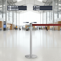 Poteau de guidage en acier inoxydable doré avec bande de séparation pour aéroports et expositions