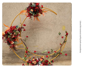 Nuova cornice di <span class=keywords><strong>sfondo</strong></span> ad arco di nozze in ferro forgiato per decorazione ad arco di <span class=keywords><strong>luna</strong></span> decorazione di nozze - Product Image 2