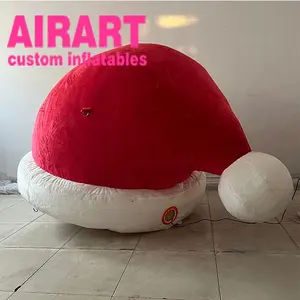Vật Liệu Sang Trọng Inflatable Red Santa Hat Balloon Để Trang Trí