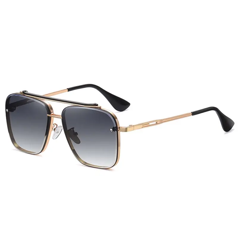 New Arrival Gradient Sunglasses For Men Women Top Quality Oversized Square Fashion Metal Frame Sunglasses 2024