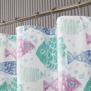 OWENIE3dエンボスプリントカラフルな魚のシャワーカーテン防水バスルームカーテンセット - Product Image 3