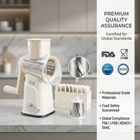 Draagbare Multifunctionele Plastic Groentesnijder Ronde Roterende Kaasrasp Vegetarische Aardappelhakmachine Fruit-En Groentesnijmachine