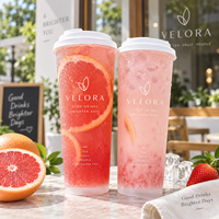 Gobelets à café en plastique PP rigide jetables écologiques de 16 oz avec couvercles en dôme pour les boissons et le thé à bulles Boba, avec logo personnalisé