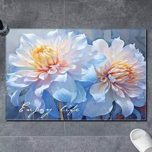 Alfombra de Baño de Tierra de Diatomeas con Diseño Floral Rectangular, Absorbente, Antideslizante, Lavable, de Secado Rápido y Diseño Contemporáneo - Product Image 3