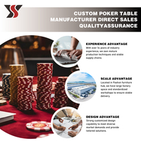 Table de poker Texas Holdem sur pied évasé personnalisée YS OEM, tapis à motif Mandala, 10 porte-gobelets, rail en cuir crème, style casino