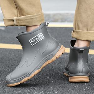 Stivali da Pesca in PVC per Uomo, Impermeabili, Antiscivolo, Resistenti allo Sporco, con Fodera in Rete, Tubo Corto, Neri - Product Image 5