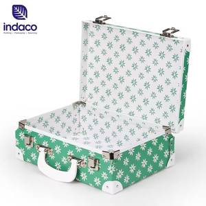 Decorative Vintage Mini Suitcase, <b>Floral</b> Pattern Hand‑held Storage <b>Box</b> With Metal Lock, Home Decoration & Photo Prop Gift Case - Product Image 6