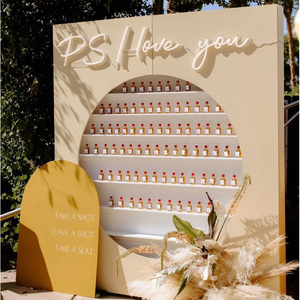 Mur à <span class=keywords><strong>Champagne</strong></span> Personnalisé et Moderne, avec Boîte à Fleurs en Verre, Support pour Événements, Idéal Mariage ou Fête d'Anniversaire - Product Image 3