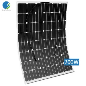 Singfo panel surya fleksibel, panel surya 200w dapat digulung cahaya tipis gulung modul surya pemasangan mudah