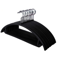 Cintres en plastique floqués sans couture en gros, semi-circulaires, avec boucles antidérapantes, adaptés à un usage sec et humide, pour les magasins de vêtements, la maison, la garde-robe