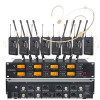 Système de microphone sans fil UHF professionnel UR-8000-S à 8 canaux, avec microphones portatifs XLR, réduction du bruit et construction en alliage d'aluminium