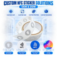 Autocollant NFC étanche NTAG215 de 25 mm avec logo personnalisé pour usage hôtelier, mémoire programmable de 504 octets, étiquette RFID adhésive anti-contrefaçon