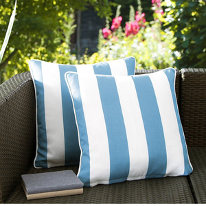 Outdoor <strong>Sky</strong> <strong>Blue</strong> and White Decorative <strong>Throw</strong> <strong>Pillow</strong> and Garden Scatter Cushion with Edge - Product Image 2