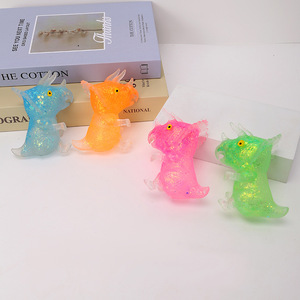 Jouet Squishy Dinosaure Transparent Pailleté Anti-Stress à Presser, Jouet Sensoriel pour Enfants, Cadeau de Fête, Jouet de Décompression à Pincer - Product Image 1