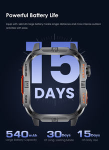 ساعة رياضية ذكية GTH3 للرجال والنساء ساعة رياضية مربعة مع شاشة بوصة مقاومة للماء ووظيفة بوصلة مصباح يدوي - Product Image 3