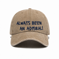 Casquette de baseball unisexe brodée « Always Been an Admiral », kaki délavé, visière incurvée