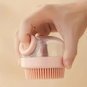 Cepillo de peine para champú, cepillo de pelo con infusión de líquido, masajeador de limpieza de cabeza, masajeador de cuero cabelludo para Baño de mascotas, cepillo exfoliante corporal multifuncional - Product Image 2