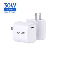 Adaptateur de chargeur USB Gan pour Royaume-Uni, UE, États-Unis, Mini USB C PD 3.0 GAN 30w Type C Chargeurs portables pour téléphone portable et ordinateur portable