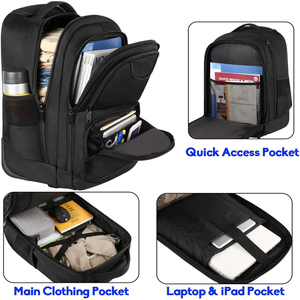 17 Inch Business Laptop <strong>Backpack</strong> <strong>Wheels</strong> High School College Rolling Travel Suitcase Trolley Luggage for High School College - Product Image 2