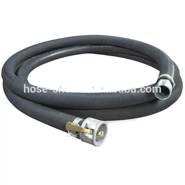 Black rubber 6 inch flexible water pump suction hose