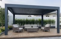 Pérgola Moderna de Alta Gama para Exteriores, Fabricada en Aleación de Aluminio Ecológica, con Techo de Láminas Motorizadas e Impermeables