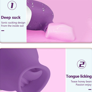 Sucer et lécher 2 <span class=keywords><strong>en</strong></span> 1 Vibromasseur de clitoris pour double stimulation Stimulateur de vibrateur de langue pour sucer le sexe oral - Product Image 6