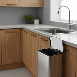 Cubo de basura de acero inoxidable de 13.2 galones con dispositivo de bloqueo para eliminación de residuos, uso doméstico - Product Image 2