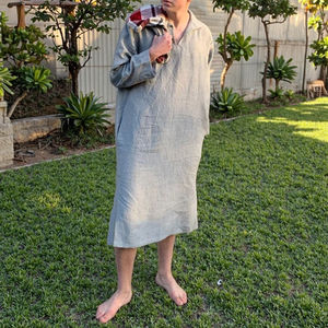 Verano paquistaní Hijab vestido India Kaftan islámico Lino Cafan vestidos musulmán Thobe - Product Image 1