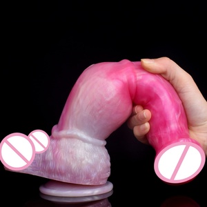 Monster <b>Dildo</b> Design Peach Color Erotic Curve Horse <b>Dildo</b> With Suction Cup for G-spot Fantasy Animal Plug Sex Games - Product Image 6