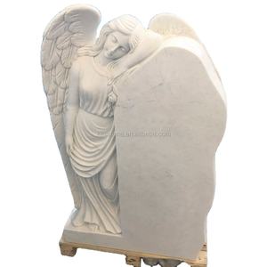 2018 nouvelle pierre tombale de <span class=keywords><strong>marbre</strong></span> blanc d'ange de conception <span class=keywords><strong>pour</strong></span> la <span class=keywords><strong>tombe</strong></span> - Product Image 6