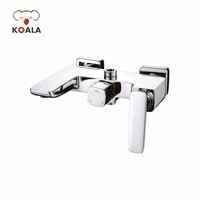 Robinet de douche en laiton chromé poli, finition céramique, à poignée unique, 2 trous, 4 pouces, à montage en surface, durable et traditionnel pour salle de bain