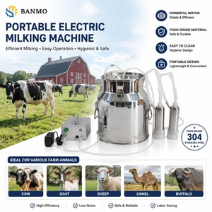 Machine à traire électrique portable BANMO, batterie 6000 mAh, acier inoxydable, pour vaches, chèvres, moutons, usage en ferme laitière, 3 kg - Product Image 1
