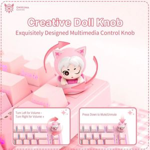 Clavier mini pour ordinateur ONIKUMA MT707, trois modes, 2.4G, interrupteurs Mint, RGB, ABS moulé par injection, 82 touches, personnalisable - Product Image 5