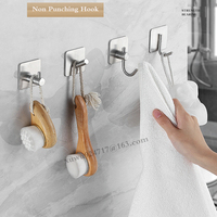 Crochet mural en acier inoxydable pour salle de bain, crochet mural en acier inoxydable pour cuisine, vente en gros