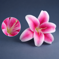 Têtes de fleurs de lys artificielles 15 cm, pétales réalistes avec étamines, lot de 100 pièces pour décoration florale de mariage et de maison