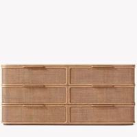 Commode à 6 tiroirs en bois de chêne massif, style européen traditionnel, fabriquée en Chine