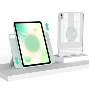 Étui pour tablette acrylique Transparent Silicone housse de tablette 12.9 pour iPad Pro support en cuir magnétique détachable étui de protection