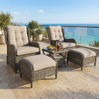 Meubles d'extérieur modernes, ensembles étanche en plastique, bambou, rotin, cadre en acier/aluminium, patio, jardin, parc, entrepôt, hôtel, chambre à coucher