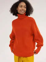 Pull à col roulé épais tendance pour femme Blubelle, décontracté, ample, avec poignets côtelés, couleur unie, mi-long, pour l'automne et l'hiver