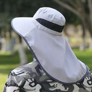Sombrero de pescador para hombre de verano con visera desmontable, protección solar, ala ancha, para exteriores, transpirable, con cubrecuello para adultos - Product Image 3