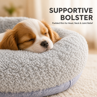 Lit pour animaux de compagnie en velours d'hiver lavable pour chats et chiens - Design moderne doux et confortable