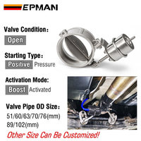 Vanne de décharge activée par surpression EPMAN SS304, style ouvert, 51-102mm EP-CUT-OP-BOOST, compatible avec les systèmes d'échappement Catback