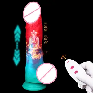 Empurrando Silicone Dildo Vibrador Sex Toys para Mulheres 9 "Realistic Vibrating G Spot Dildo Estimulador com Controle Remoto