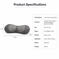Oreiller de massage intelligent LEERCON pour le cou, avec compression d'air, chauffage et pétrissage, rechargeable, pour soulager les tensions à la maison, au bureau et en voyage