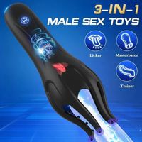 Airplane Cup pour hommes, stimulateur entièrement automatique avec fonctions de léchage de langue, de stimulation électrique et de vibration, exercice de tête de tortue, masturbation pour adultes